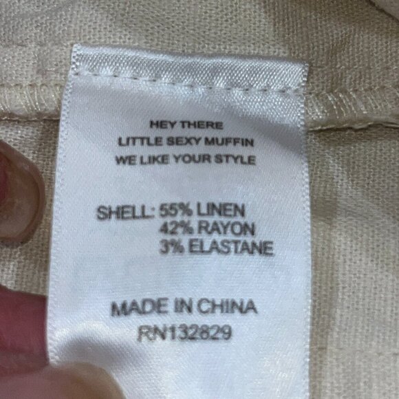 LPA Linen Blend Jacopo Side Button Closure Sailor Wide Leg Pants - Ivory - XS - Picture 10 of 11